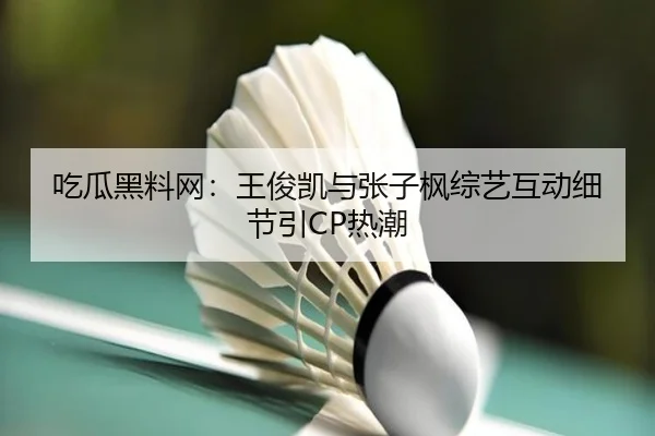 吃瓜黑料网：王俊凯与张子枫综艺互动细节引CP热潮